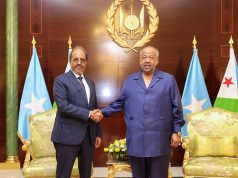 Xasan Sheekh oo maanta kulan la yeeshay dhigiisa dalka Jabuuti Ismaaciil Cumar Geelle